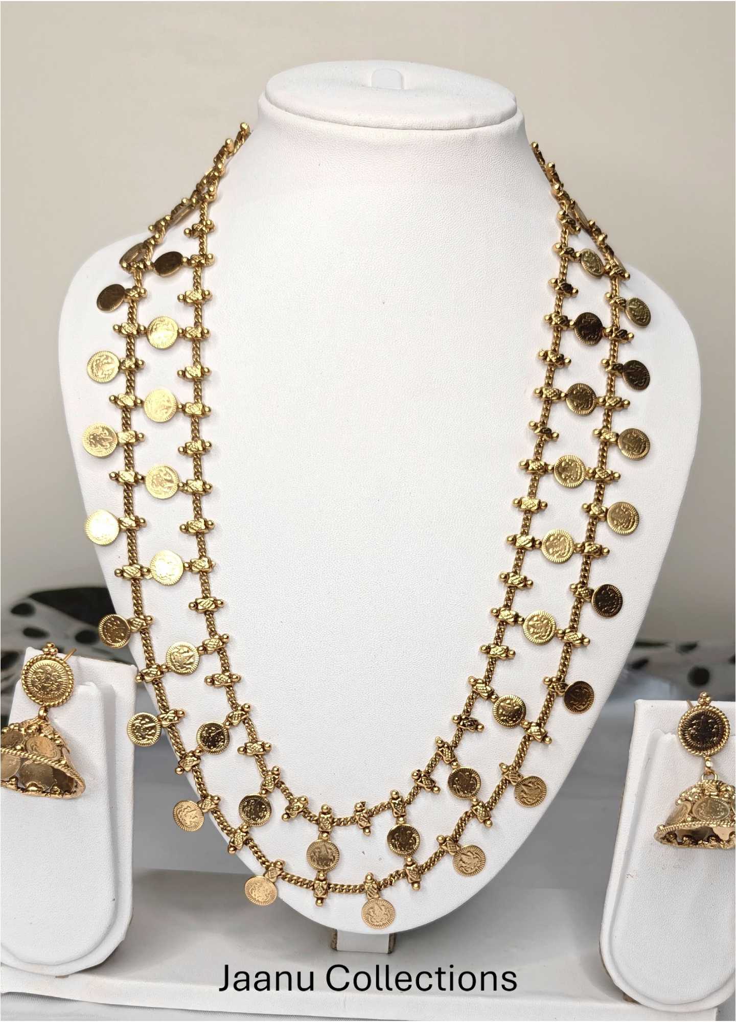 Lakshmi Kasu / Coin Long Haram With Jumkas