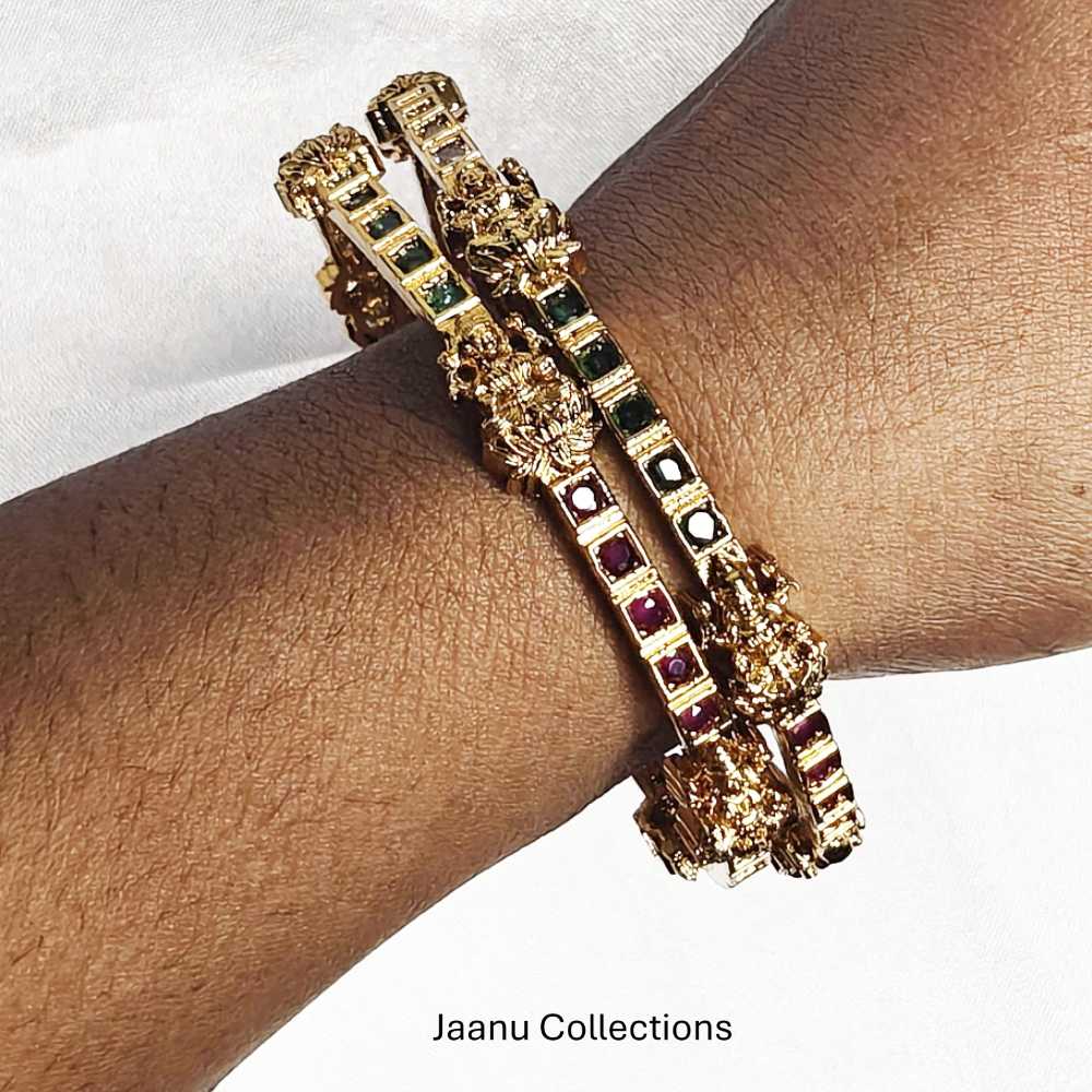 Multi Ad stone Lakshmi Bangles