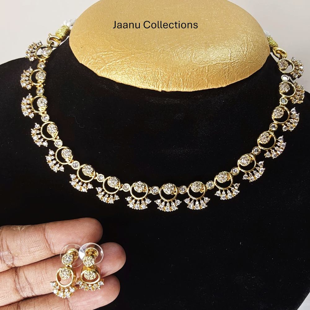 Diamond Floral Necklace & Earrings