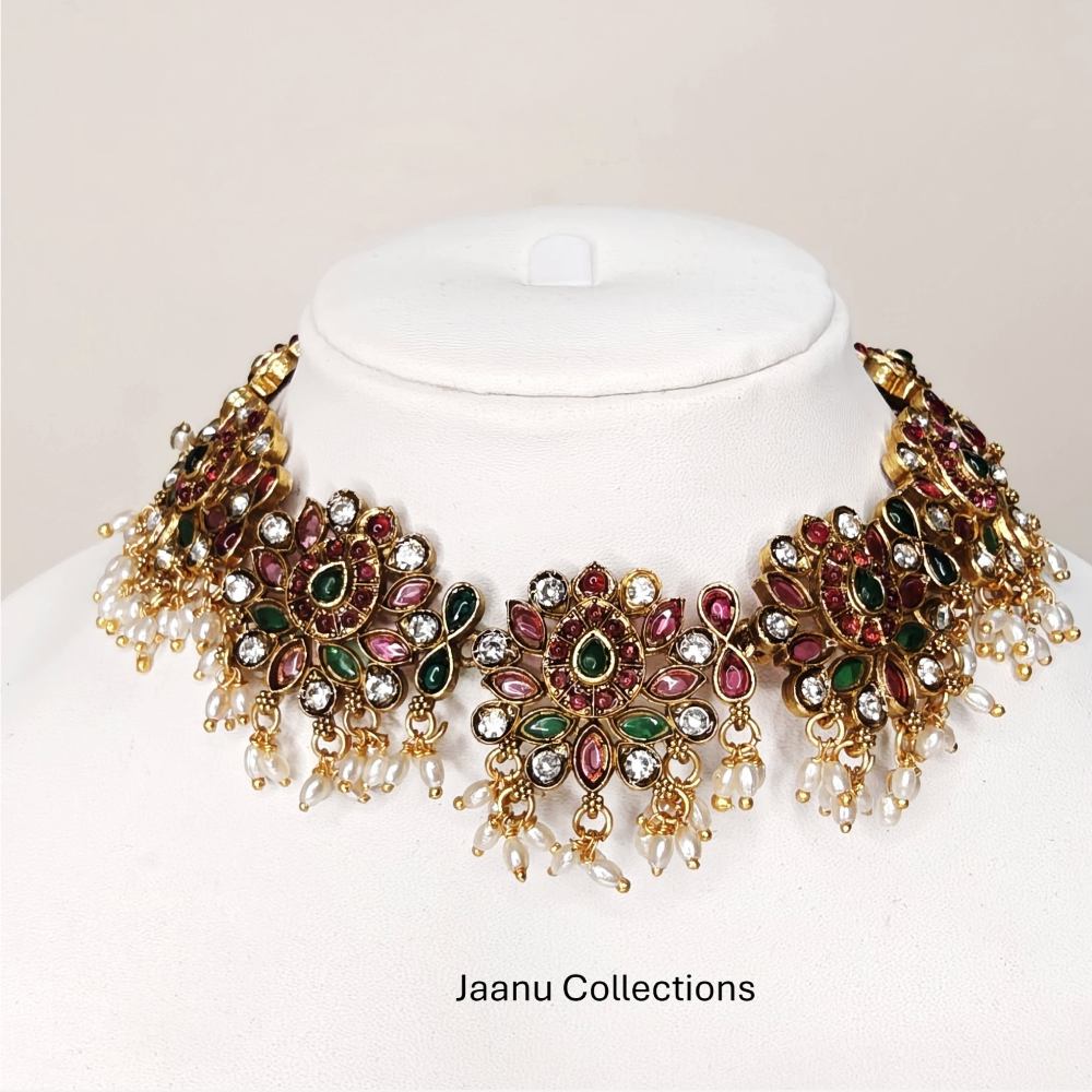 Kemp Lotus Necklace & Jumkas
