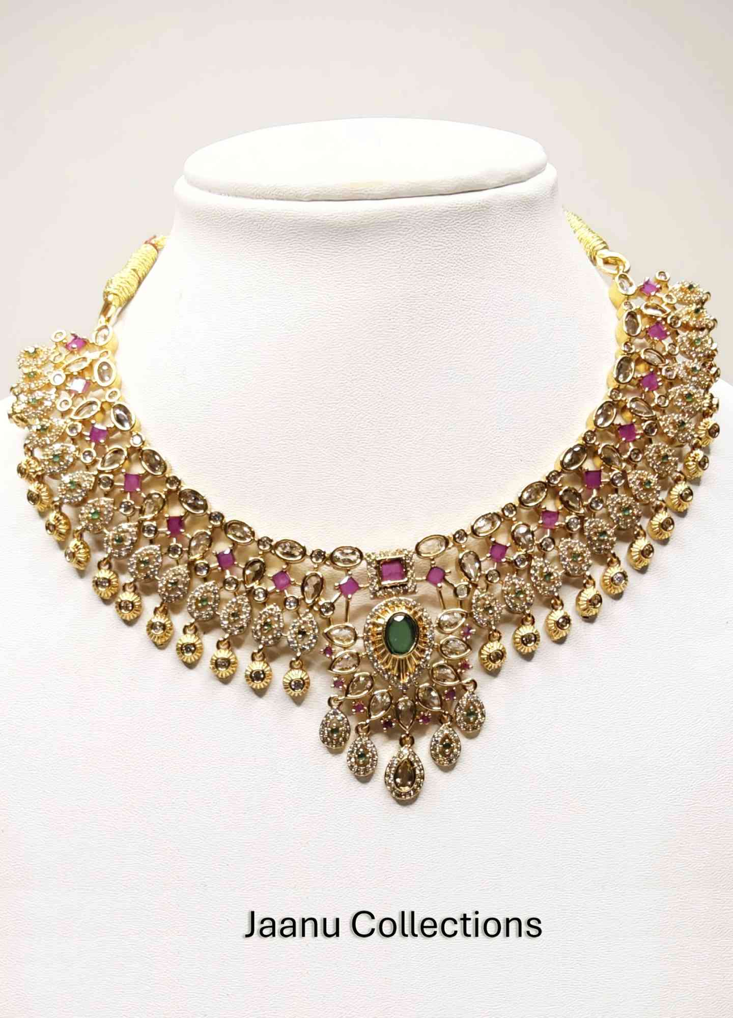 Multi Diamond Necklace With Earrings